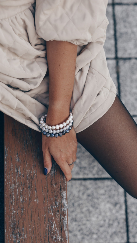 Elegantes Perlenarmband 3-reihig mehrfarbig Bild 2